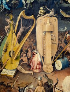 Hieronymus Van Aken (Aken) di Jerome Bosch (1450-1516) 三联画“陆地美食花园”右侧部分的地狱细节 作者 Hieronymus Bosch