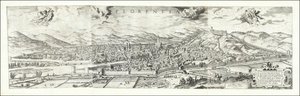 1557 年希罗尼穆斯-科克绘制的佛罗伦萨风景图，1601 年由保罗-范德胡夫出版