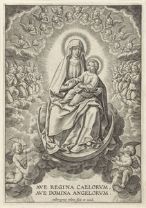 新月上的圣母与基督之子
Ave Regina Caelorvm，Ave Domina Angelorvm（物上标题）