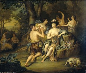 风景中的牧羊人和牧羊女
阿玛瑞利斯为米尔蒂罗加冕 作者 Willem van Mieris（拒绝归因）