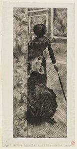 卢浮宫绘画展厅中的玛丽-卡萨特 作者 希莱尔·热尔曼·埃德加·德加