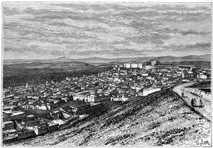 突尼斯El Kef的景观，大约1890年