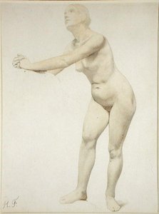 裸体（纸上铅笔和水彩画）