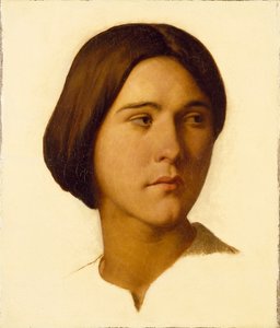 一个年轻女人的头像，1840年代 作者 希波吕特·让·弗兰德林