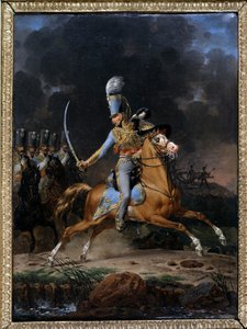 约1815-1816年的胡萨德上校。勒科姆特的画作，日期为1816年。收藏 "昔日的士兵"。巴黎