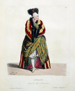 French actor Henri Louis Cain called Lekain or Le Kain (1729-1778) in the role of Orosmane in Voltaire