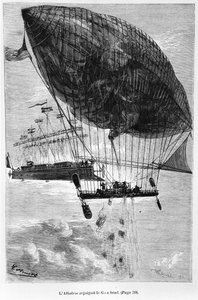 信天翁和前瞻，插图来自&39;Robur le Conquerant&39;，由Jules Verne（1828-1905）巴黎，Hetzel，1886年