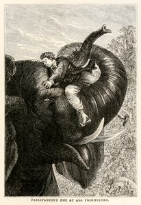 Passepartout完全没有受到惊吓，来自Jules Verne（1828-1905），1873年的八十天环游世界