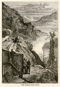 大盐湖，由朱尔斯凡尔纳（1828-1905）在八十天环游世界，由Prévost刻，1873年