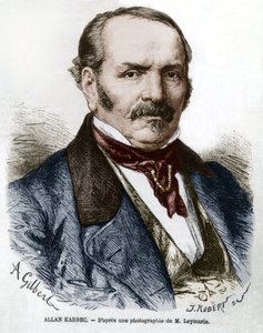 艾伦·卡德克（Allan Kardec，1804-1869 年）真名伊波利特·莱昂·丹尼萨尔-里瓦伊 (Hippolyte Leon Denisart-Rivail)，法国招魂术的发明者，根据 Leymarie 的照片雕刻而成 作者 伊波利特·莱玛丽