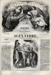 Alexandre le Grand tragedie en cinq actes - 雕刻在 "Oeuvres de Jean Racine "中，由Pauquet提供插图，Emile de La Bedolliere提供说明 - 1851年 作者 希波吕特·路易斯·鲍奎特