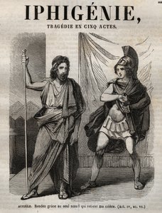 Iphigenie tragedie de Jean Racine - 《Oeuvres de Jean Racine》中的雕版，由Pauquet绘制，Emile de La Bedolliere作了说明 - 1851年 作者 希波吕特·路易斯·鲍奎特