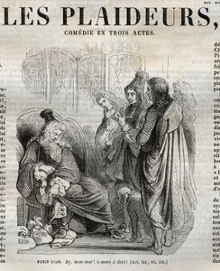 Les Plaideurs (1668)三幕喜剧--《让-拉辛的作品》中的雕刻，由Pauquet绘制，Emile de La Bedolliere作了说明--1851年 作者 希波吕特·路易斯·鲍奎特