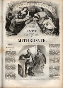 让-拉辛的Mithridate五幕悲剧--《让-拉辛作品集》中的雕版，由Pauquet绘制，Emile de La Bedolliere作了说明 - 1851年 作者 希波吕特·路易斯·鲍奎特