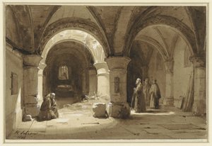 有修士的修道院拱顶 作者 Hippolyte Victor Valentin Sebron