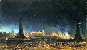 巴黎战神广场上的夜晚节日