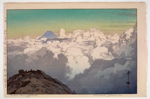 出自《南日本阿尔卑斯山》系列的驹岳山顶 作者 吉田博史