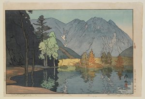 穗高山，出自大正时代日本阿尔卑斯山十二景系列 作者 吉田博史