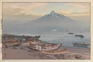 和平的利尻（木版画纸本） 作者 吉田博史