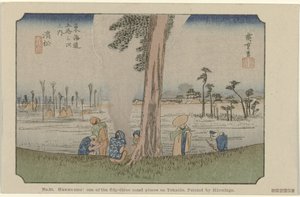 滨松
第 30 号Hawawatsu：广重绘制的东海道 53 个著名景点之一
De Tôkaidô van Hiroshige（系列标题）
Hiroshige no fude Tôkaidô（物上的系列名称） 作者 藤泽文治郎