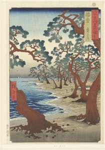 播磨省舞子海滩
播磨舞子之滨（实物标题）
60 多个道的名胜（系列标题）
六十多个道的名胜（丛书名） 作者 歌川广重 (I)