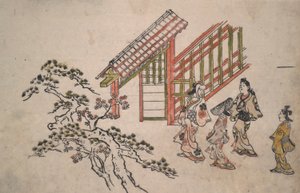 新吉原门附近 作者 菱川师信