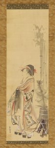 踢毽子的女孩，1615-1868。 作者 久川S