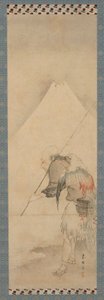 渔夫白龙和富士山，江户时代，1770-1820。 作者 久川S