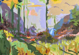 Obscura 景观 #2，2023 年（亚麻布油画） 作者 霍莉·博鲁克