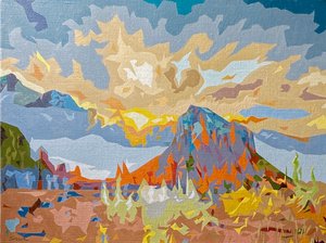 Obscura 景观 #3，2023 年（亚麻布油画） 作者 霍莉·博鲁克