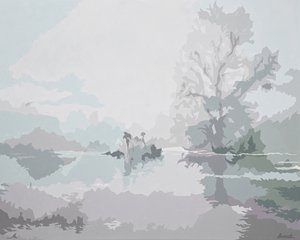 薄雾清晨，2024 年（布面油画） 作者 霍莉·博鲁克