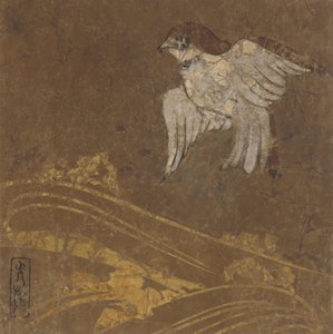 波浪和鸟，江户时期，16世纪末至17世纪初。 作者 本南光悦