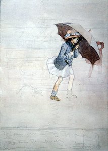 雨（纸本水彩、身体颜色和铅笔）