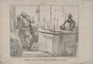 第252号现实：1855年因出售一堆沙子而不是潮湿的红糖而受到谴责。 作者 奥诺雷·杜米埃