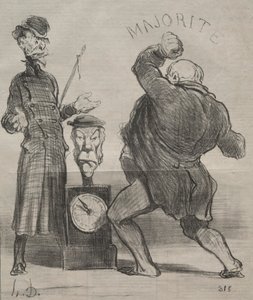 现实图板183：尝试力量，1851年。 作者 奥诺雷·杜米埃