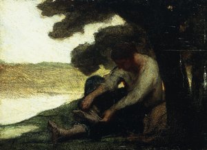游泳后；阿佩尔·勒·贝恩（c.1846年） 作者 奥诺雷·杜米埃