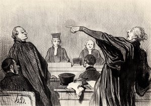 一个显然完全相信的倡导者......，1845年。   作者 奥诺雷·杜米埃