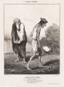 古代历史：Pl。 27，《被爱Love着的Telemachus》，1842年。 作者 奥诺雷·杜米埃