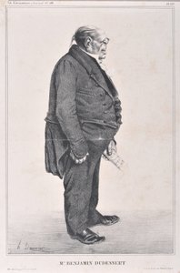 奥诺尔-杜米埃（1808-1879）的艺术作品。Charivari的日期是1833年：Serie Celebrites de la Caricature "M. Benjamin Dudessert" MusEE DES BEAUX ARTS - PALAIS LONGCHAMP, MARSEILLE 作者 奥诺雷·杜米埃
