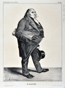 Artwork by Honore Daumier (1808-1879). Charivari dates from 1833: Serie Celebrites de la Caricature “” M. Barthe”” MUSEE DES BEAUX ARTS - PALAIS LONGCHAMP, MARSEILLE 作者 奥诺雷·杜米埃