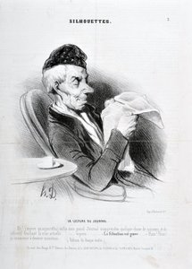 霍诺尔-杜米埃（1808-1879）的作品。Charivari》可追溯到1840年。SOUXETTES "La lecture du journal "系列：MusEE DES BEAUX ARTS - PALAIS LONGCHAM 作者 奥诺雷·杜米埃