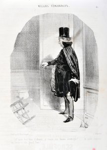 霍诺尔-杜米埃（1808-1879）的作品。Charivari》可以追溯到1842年。MORES CONJUALES系列 "天堂在三个月的缺席后，我发现我的妻子demenagee和什么回忆我洗她伟大的上帝！"马赛隆尚宫美术博物馆，马赛 作者 奥诺雷·杜米埃