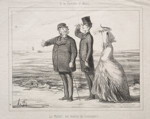 在Varenne-Saint-Maur：看！这是我在乡下的房子，1862年。 作者 奥诺雷·杜米埃