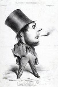 查理瓦里万神殿。法国雕刻家、画家和雕塑家Honore Daumier（1808-1879）的漫画。雕刻在 "Le Charivari "上。尺寸：32x22厘米。Arbaud博物馆。 作者 奥诺雷·杜米埃