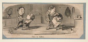 Chez le Tailleur, Chez le Coiffeur，1853 年 2 月 3 日、16 日和 19 日 Charivari 上的报道 作者 奥诺雷·杜米埃