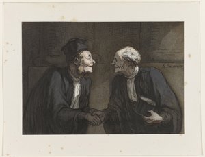 Deux avocats: la poignée de main 两个律师：握手。 作者 奥诺雷·杜米埃
