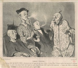吸烟者和拍卖者 作者 Honoré Daumier