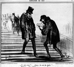 我收到了！...来吧，他们尝尝！......--拒绝......白痴！？摘自霍诺尔-道米埃（1808-1879）的漫画系列《绘画与沙龙》。"Charivari" 作者 奥诺雷·杜米埃