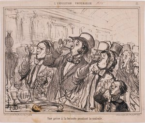 环球展览-热浪期间在休闲吧拍摄的风景 作者 Honoré Daumier