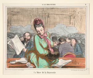 La Muse de la Brasserie，选自 A La Brasserie 作者 奥诺雷·杜米埃